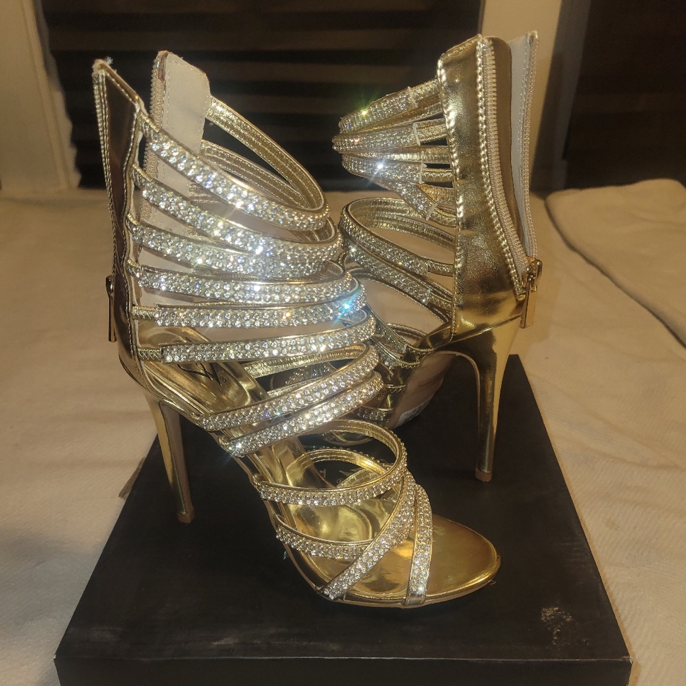 Gold strap heels size 5.5